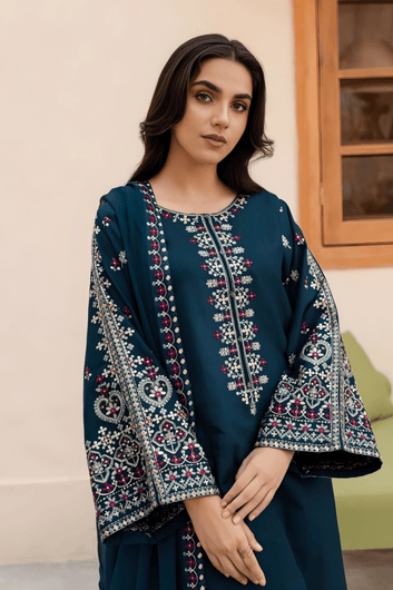 3PC EMBROIDERED LAWN DRESS SR - 550 - Rangoli Store