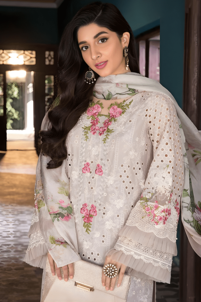 3PC EMBROIDERED LAWN SUIT - SR - 185 - Rangoli Store