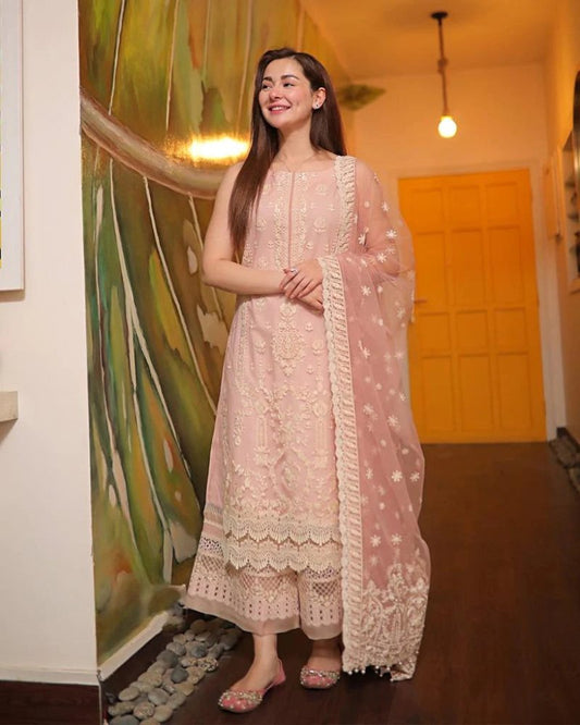 3PC EMBROIDERED LAWN SUIT - SR - 456 - Rangoli Store