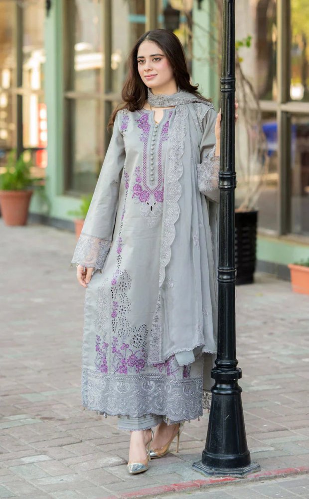 3PC EMBROIDERED LAWN SUIT - SR - 515 - Rangoli Store