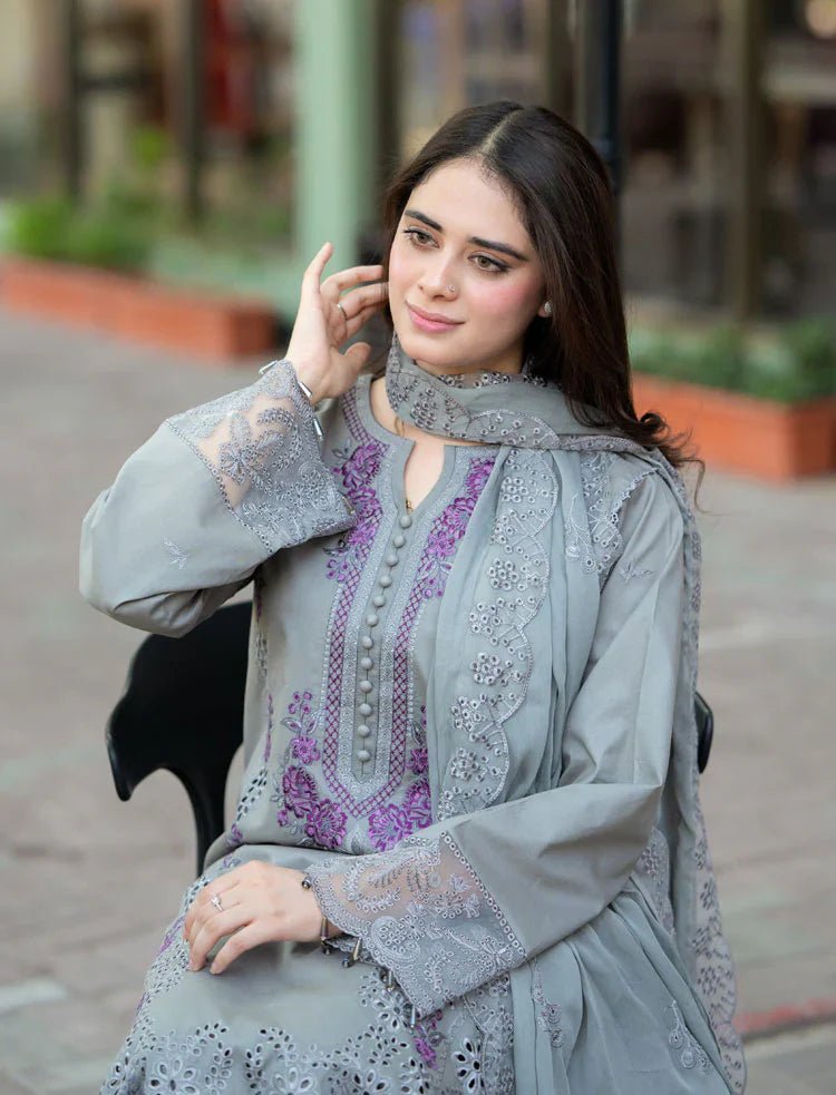 3PC EMBROIDERED LAWN SUIT - SR - 515 - Rangoli Store