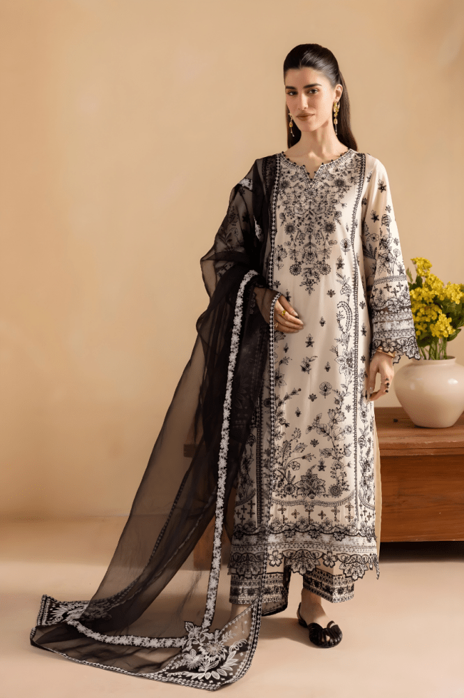 3PC EMBROIDERED LAWN SUIT - SR - 666 - Rangoli Store
