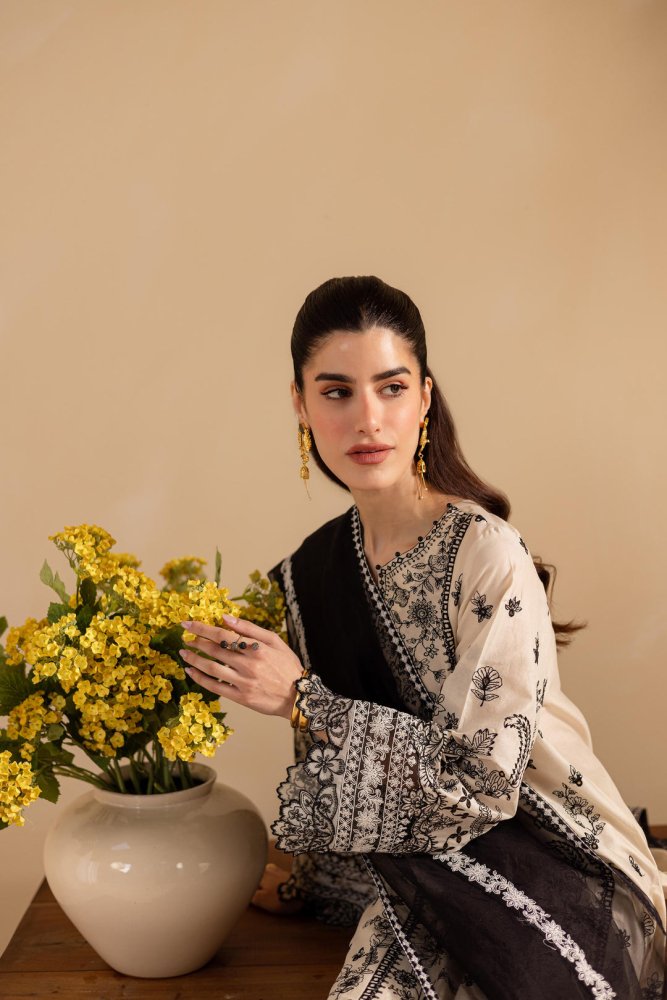 3PC EMBROIDERED LAWN SUIT - SR - 666 - Rangoli Store