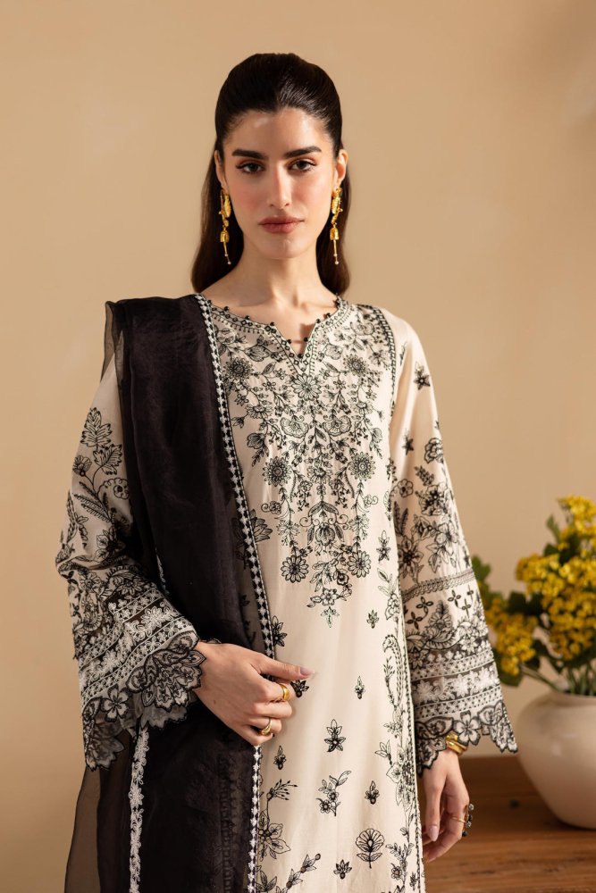 3PC EMBROIDERED LAWN SUIT - SR - 666 - Rangoli Store