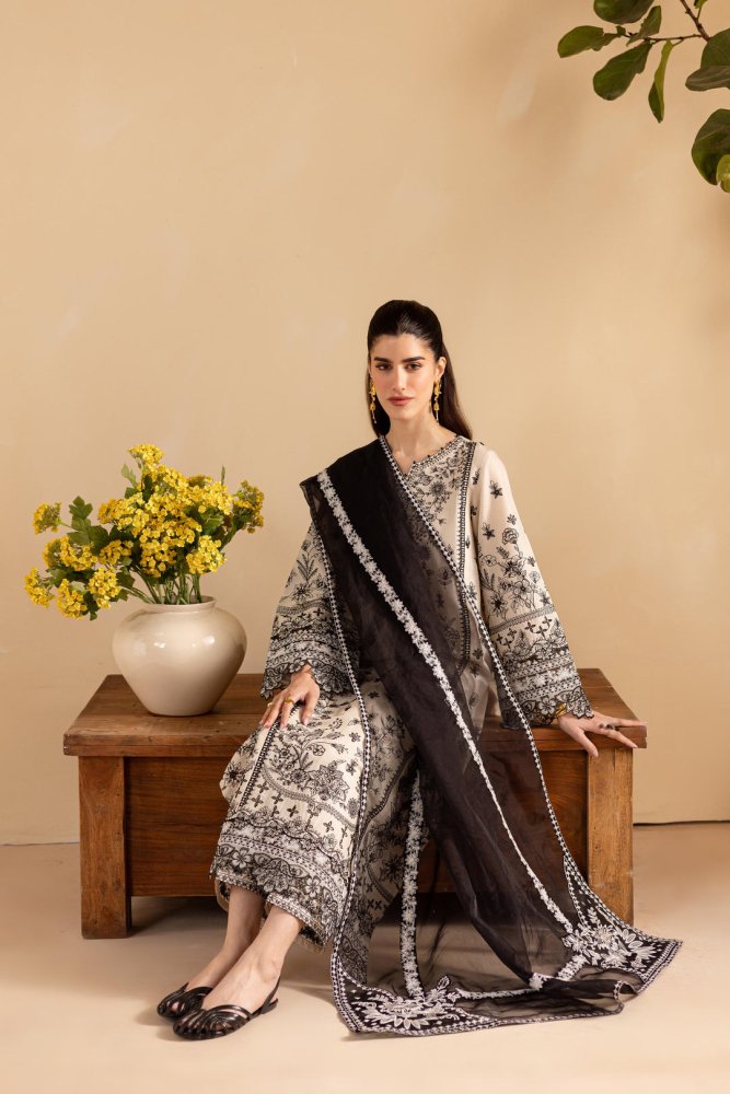 3PC EMBROIDERED LAWN SUIT - SR - 666 - Rangoli Store
