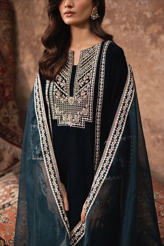 3PC EMBROIDERED MICRO 9000 VELVET DRESS - RO - 530 - Rangoli Store