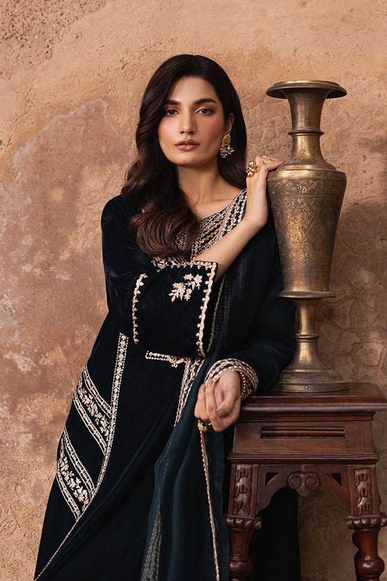 3PC EMBROIDERED MICRO 9000 VELVET DRESS - RO - 530 - Rangoli Store