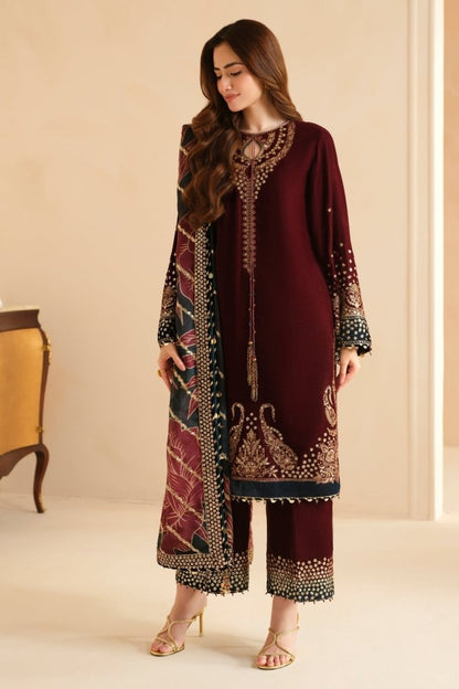 3PC EMBROIDERED MICRO 9000 VELVET DRESS - RO - 533 - Rangoli Store