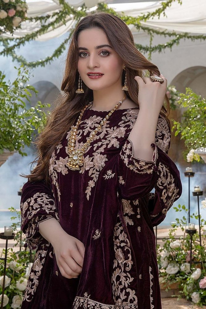 3PC EMBROIDERED MICRO 9000 VELVET DRESS - RO - 534 - Rangoli Store