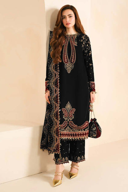 3PC EMBROIDERED MICRO 9000 VELVET DRESS - RO - 573 - Rangoli Store