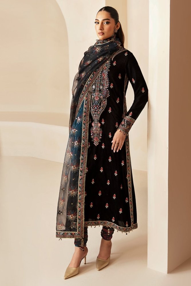 3PC EMBROIDERED MICRO 9000 VELVET DRESS - RO - 621 - Rangoli Store