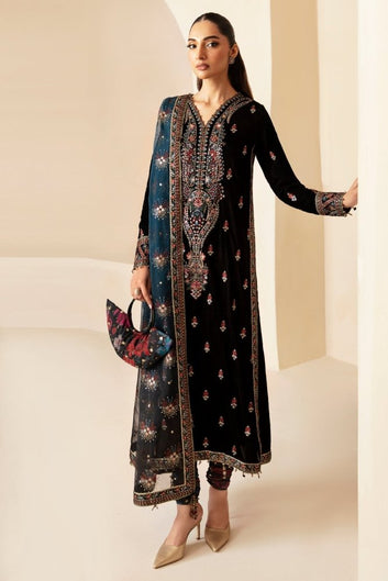 3PC EMBROIDERED MICRO 9000 VELVET DRESS - RO - 621 - Rangoli Store