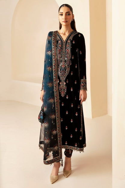 3PC EMBROIDERED MICRO 9000 VELVET DRESS - RO - 621 - Rangoli Store