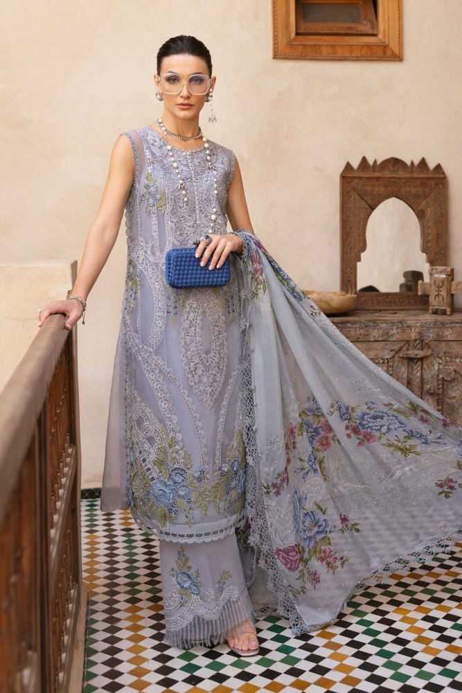 3PC EMBROIDERED ORGANZA SUIT - SR - 684 - Rangoli Store