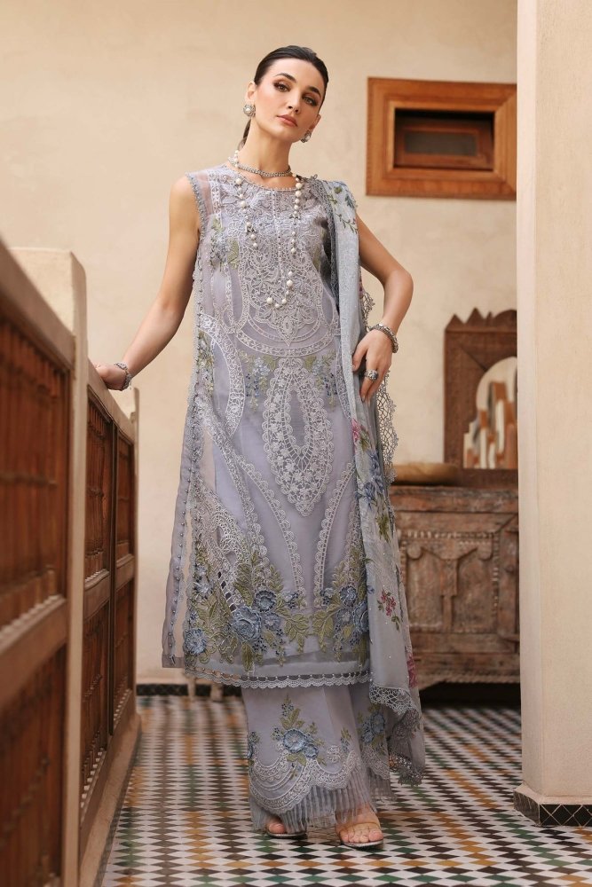 3PC EMBROIDERED ORGANZA SUIT - SR - 684 - Rangoli Store