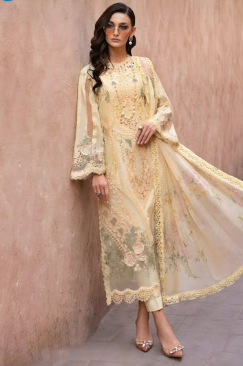 3PC EMBROIDERED ORGANZA SUIT - SR - 685 - Rangoli Store
