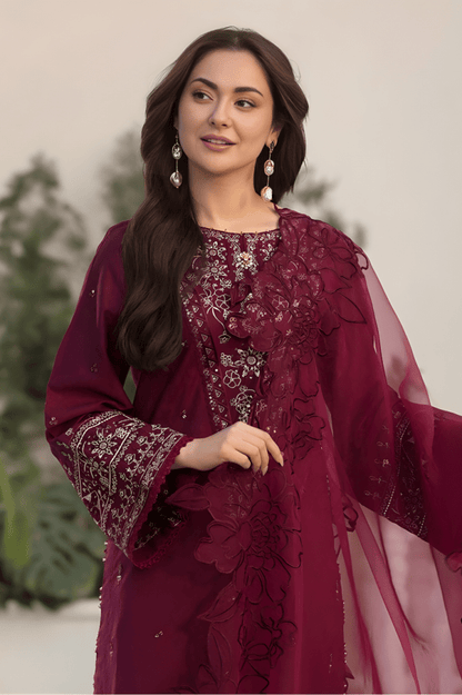 3PC SEQUENCE EMBROIDED LAWN SUIT SR - 496 - Rangoli Store