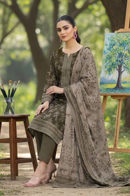 3PC PRINTED LAWN SUIT SR-143
