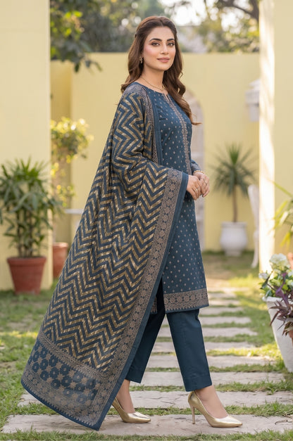 3PC PRINTED LAWN SUIT SR-142