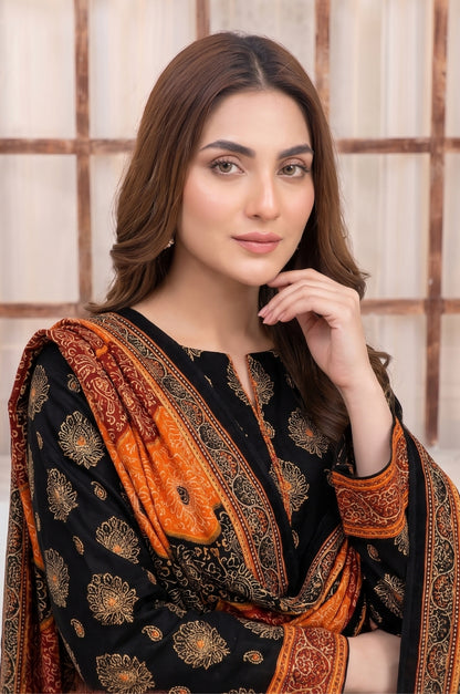 3PC PRINTED LAWN SUIT SR-140