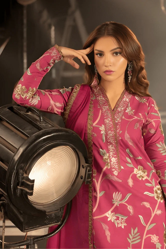 3PC EMBROIDERED LAWN SUIT - SR-669