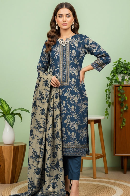 3PC PRINTED LAWN SUIT SR-137