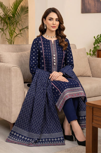 3PC PRINTED LAWN SUIT SR-136