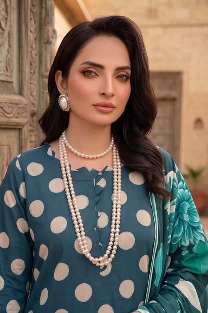 3PC PRINTED LAWN SUIT SR-118