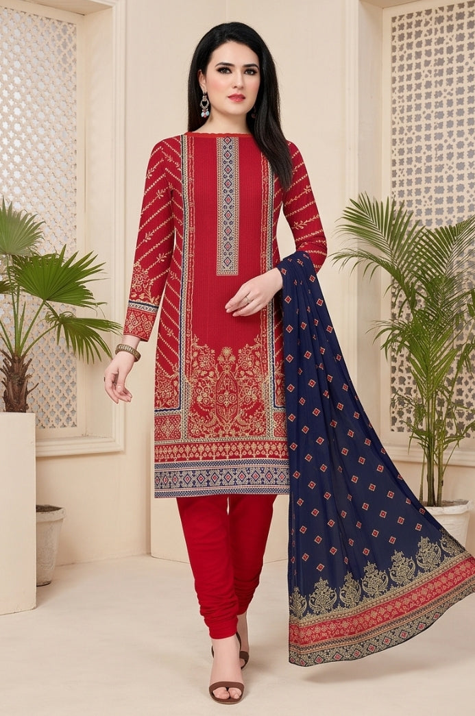 3PC PRINTED LAWN SUIT SR-135