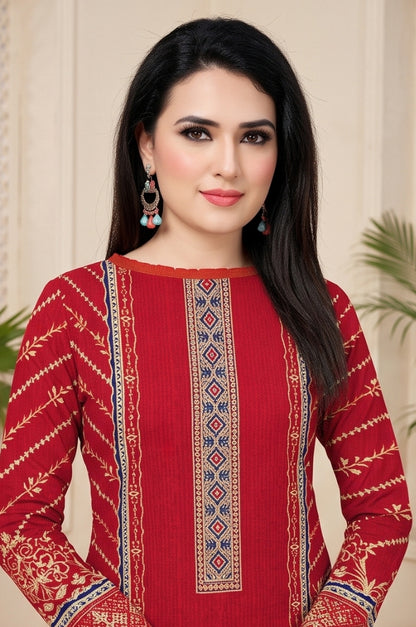 3PC PRINTED LAWN SUIT SR-135