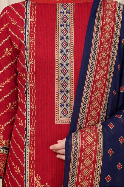 3PC PRINTED LAWN SUIT SR-135