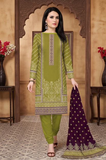 3PC PRINTED LAWN SUIT SR-117