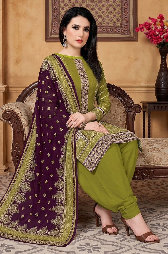 3PC PRINTED LAWN SUIT SR-117