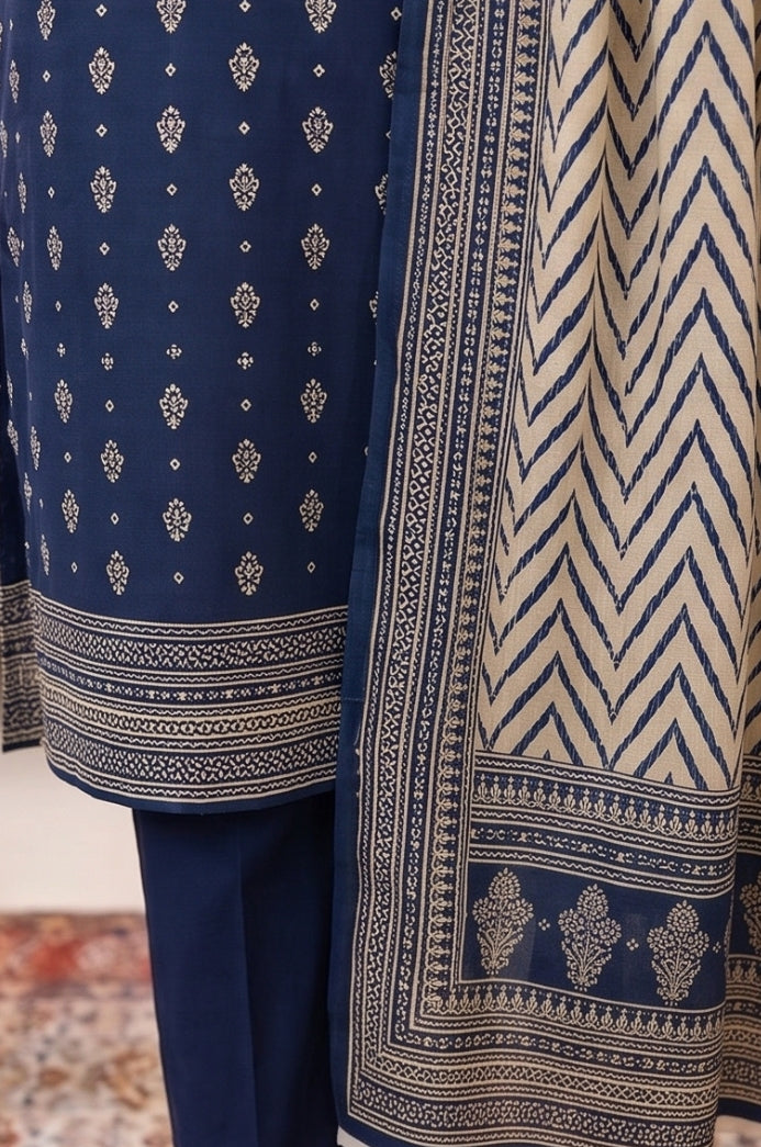 3PC PRINTED LAWN SUIT SR-115