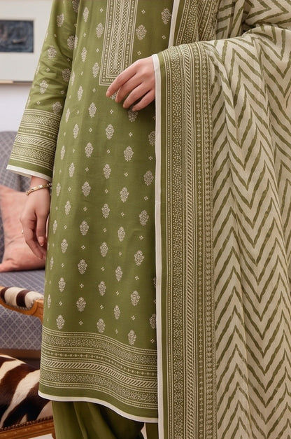 3PC PRINTED LAWN SUIT SR-107