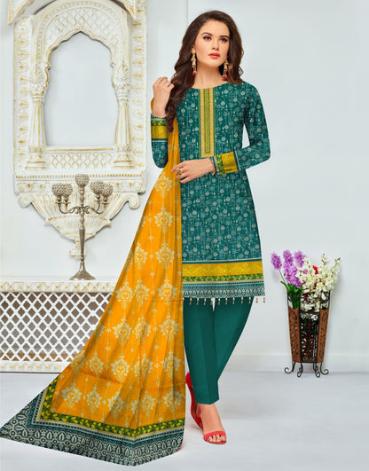 3PC PRINTED LAWN SUIT SR-104