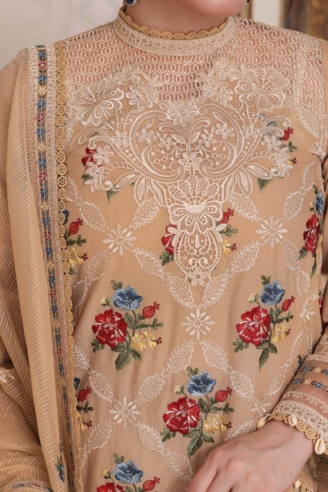 3PC EMBROIDERED LAWN SUIT - SR-766