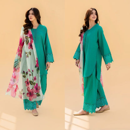 3PC EMBROIDED LAWN SUIT SR - 495
