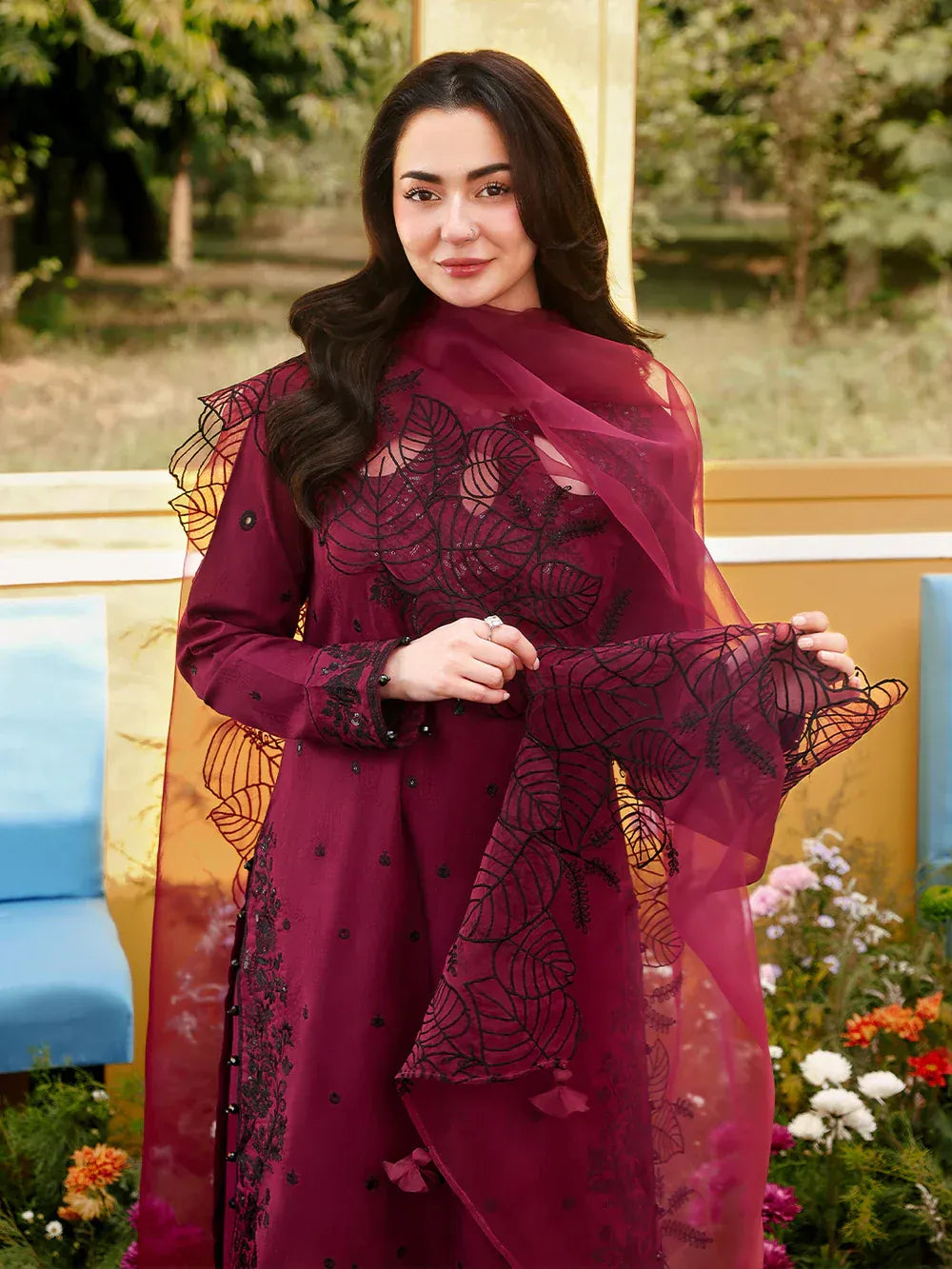 3PC EMBROIDERED LAWN SUIT - SR-736