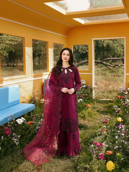 3PC EMBROIDERED LAWN SUIT - SR-736