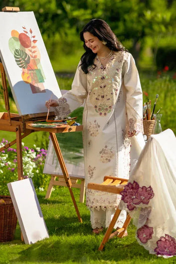 3PC LAWN EMBROIDED SUIT SR - 748
