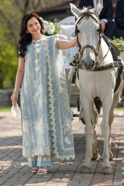 3PC EMBROIDED LAWN SUIT SR - 743