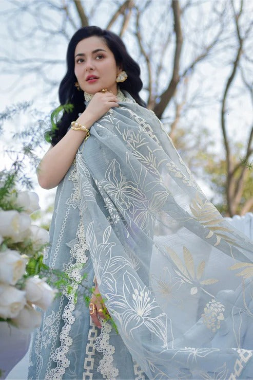 3PC EMBROIDED LAWN SUIT SR - 743