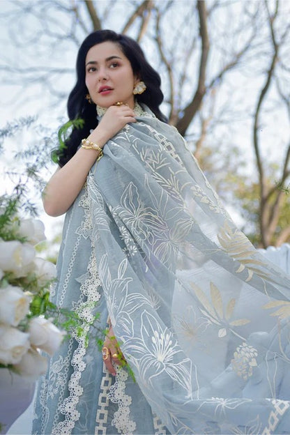 3PC EMBROIDED LAWN SUIT SR - 743