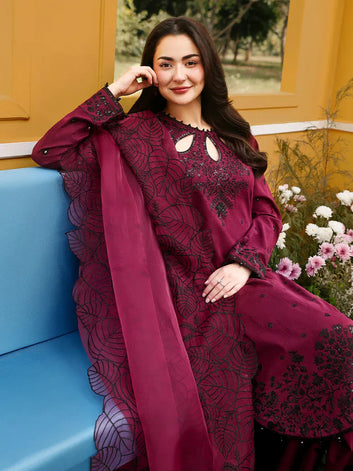 3PC EMBROIDERED LAWN SUIT - SR-736